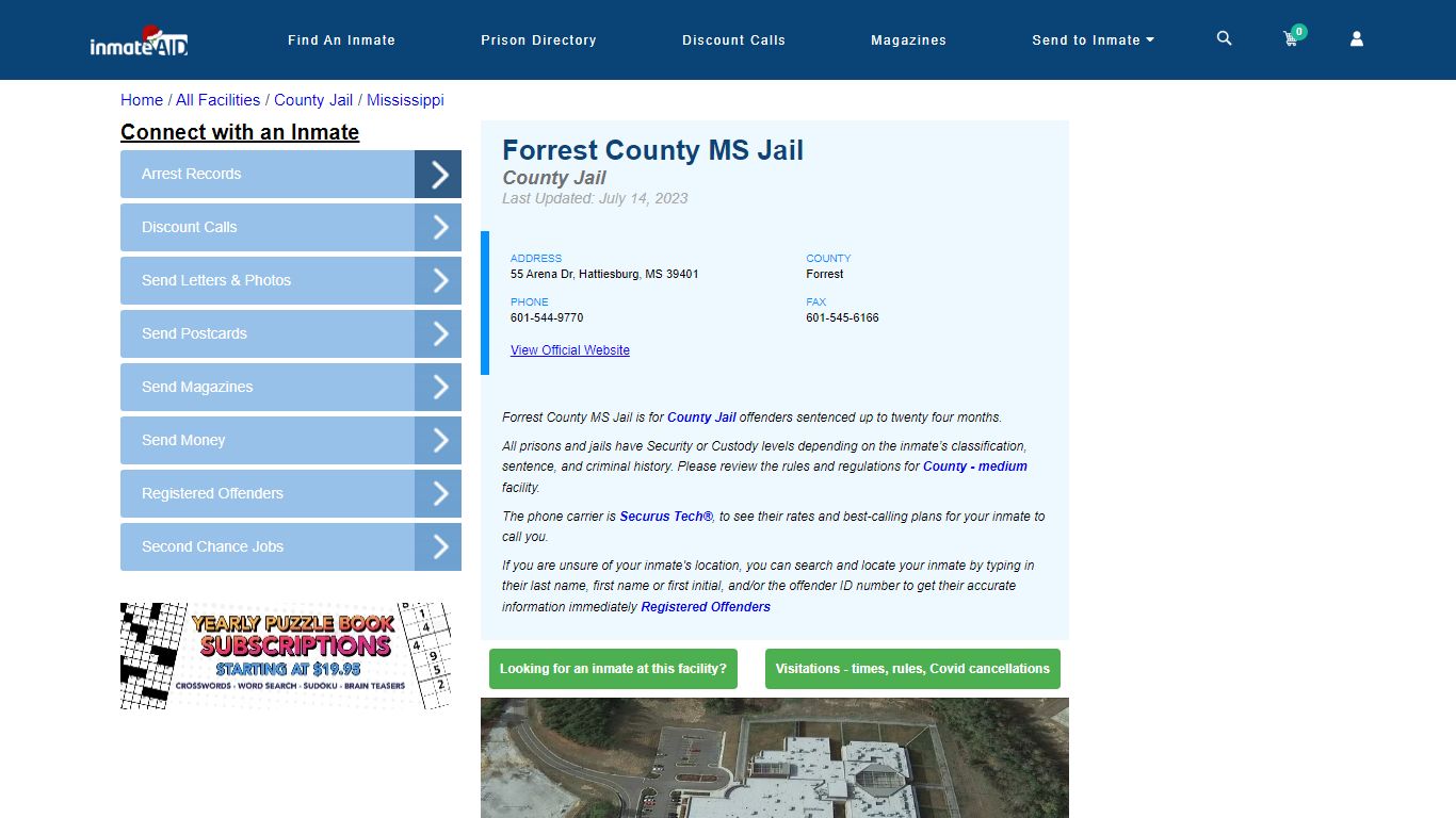 Forrest County MS Jail - Inmate Locator - Hattiesburg, MS